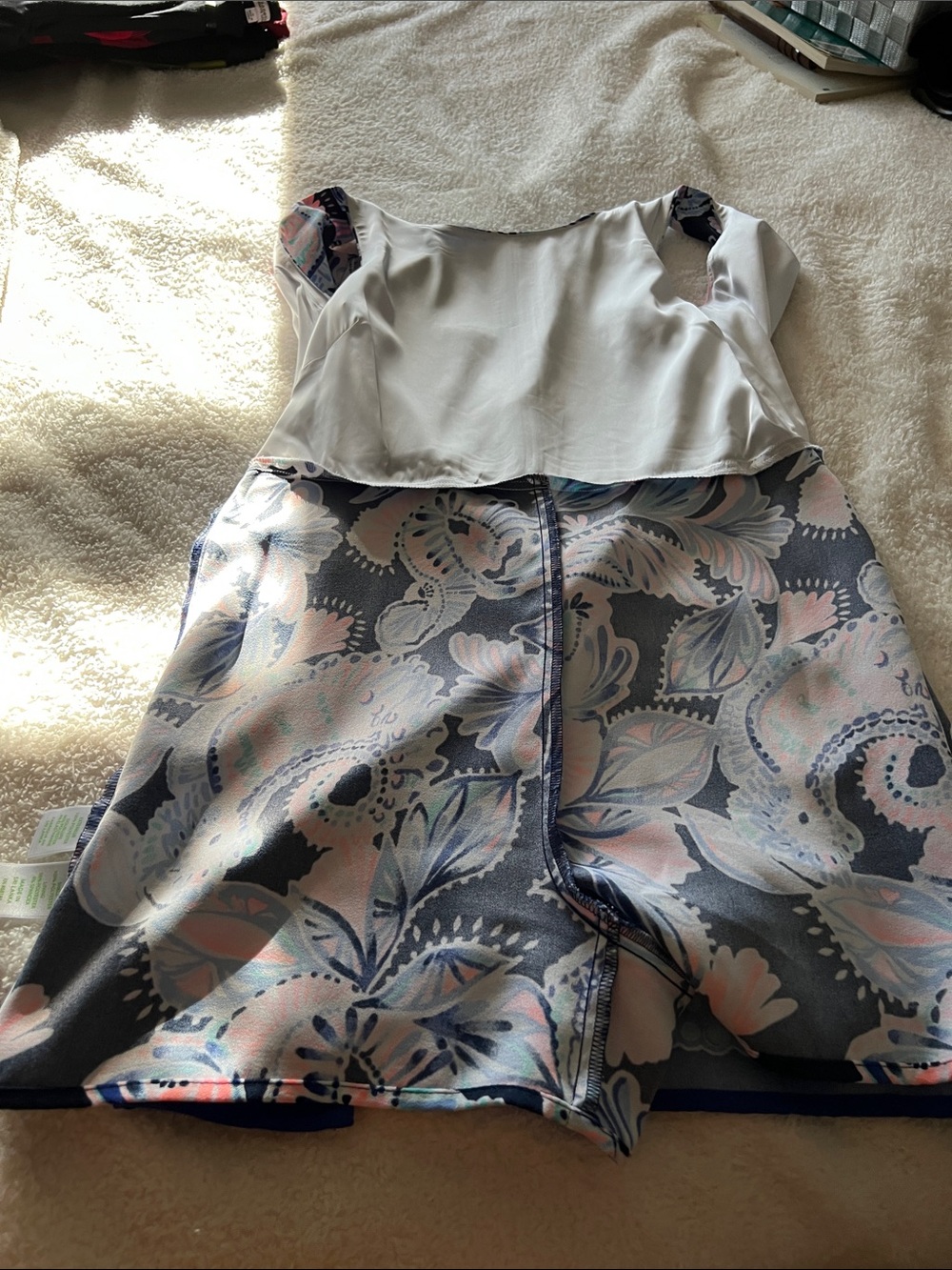 Lilly Pulitzer Navy Blue Pink Multi Floral Shift Dress - Picture 9 of 12